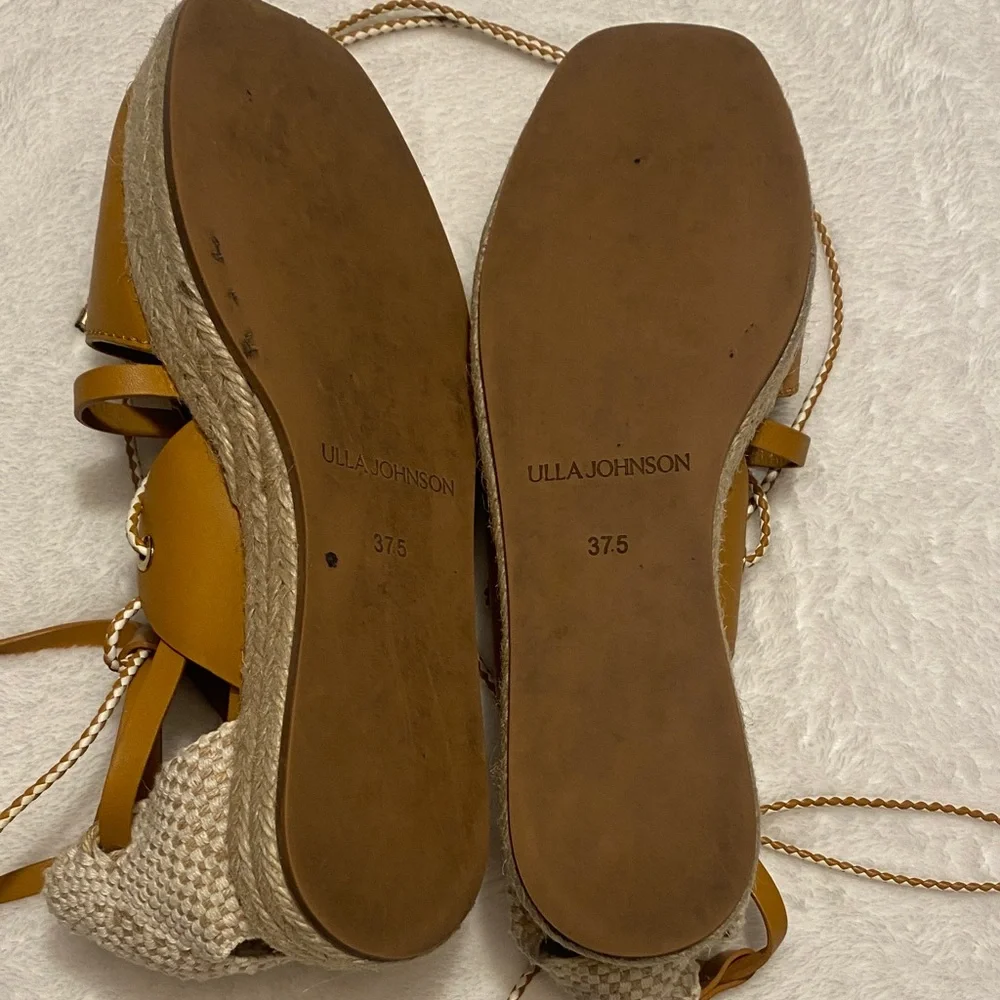 ULLA JOHNSON Brown Espadrille Lace-Up Women's Shoes